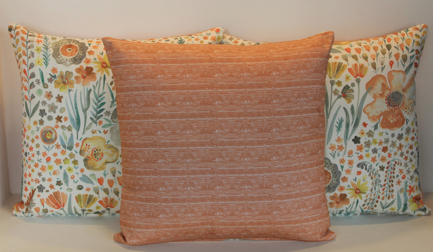 Summery Orange Flowers - Cushion Cover - 45cm x 45cm