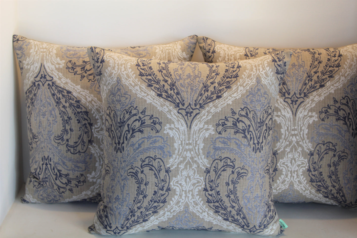 Royal beige & blue - Cushion Cover - 52cm x 53cm