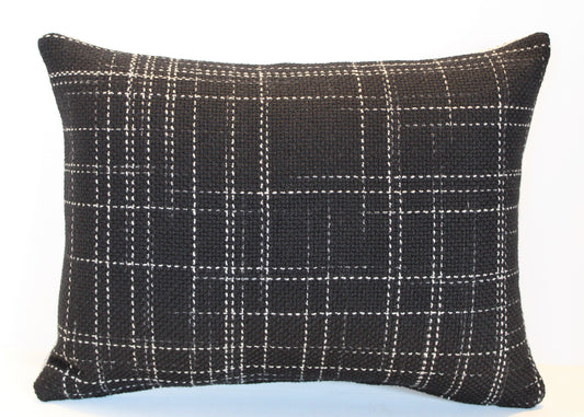 Set of 2 - linear Black - Cushion Cover - 53cm x 40cm