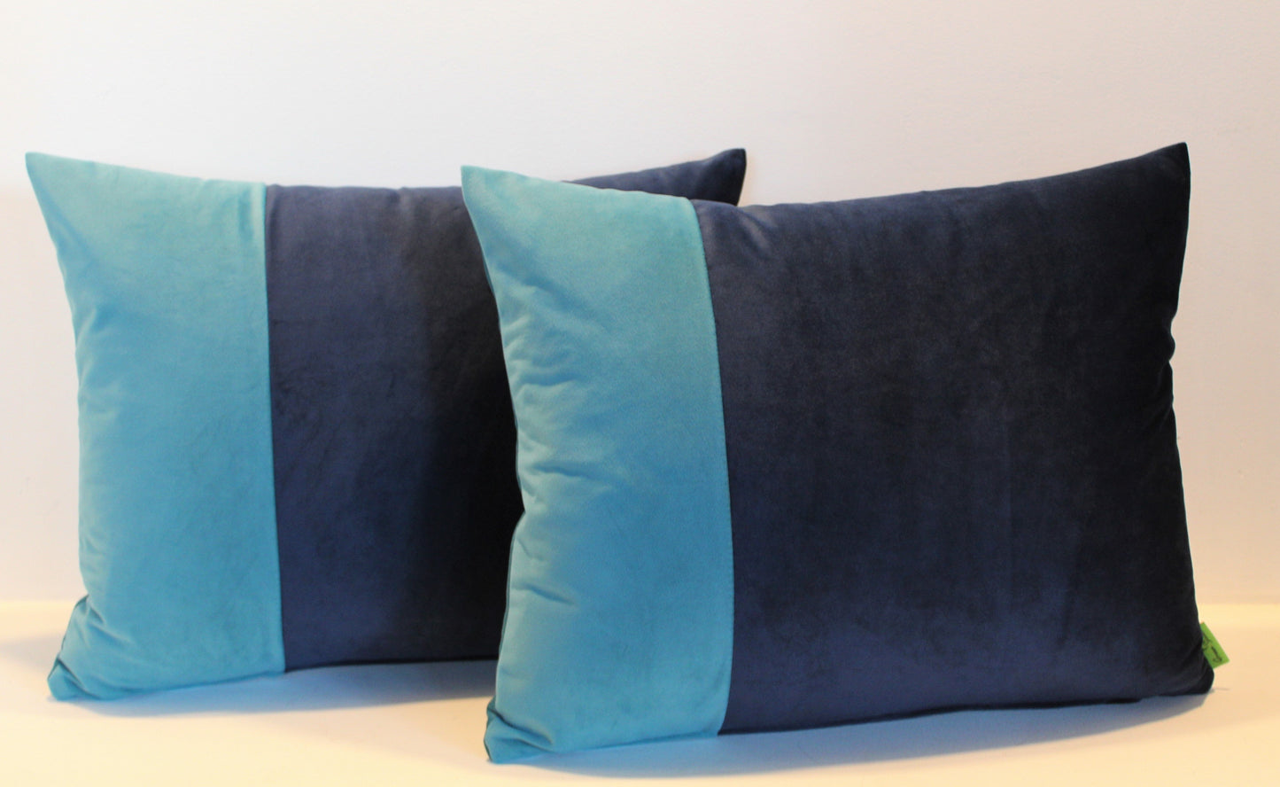 Set of 2 - Blue & Turquoise Contrast - Cushion Covers - 46cm x 36cm