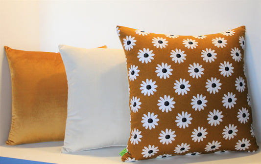 Dark Mustard Daisy Set - Cushion Cover Set