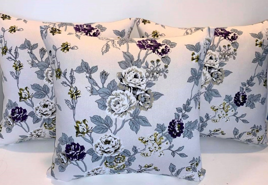Purple & Creme Roses - Cushion Cover - 46cm x 44cm