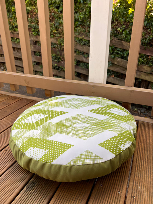 Green Diamond - Round Floor cushion