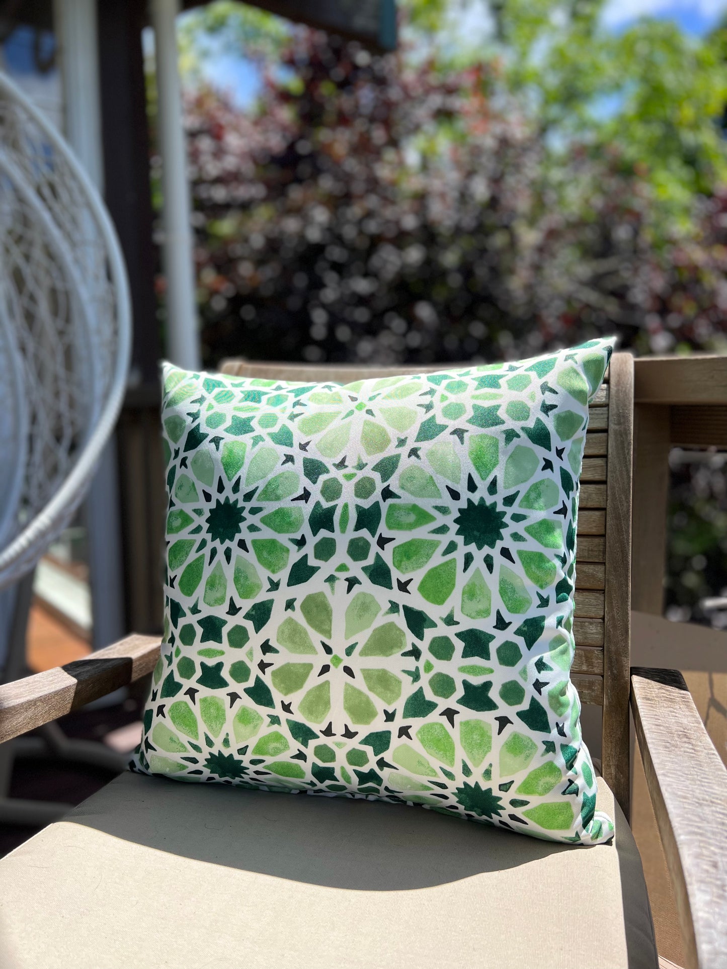 Green Mosaic - Outdoor Cushion Cover - 45cm x 45cm