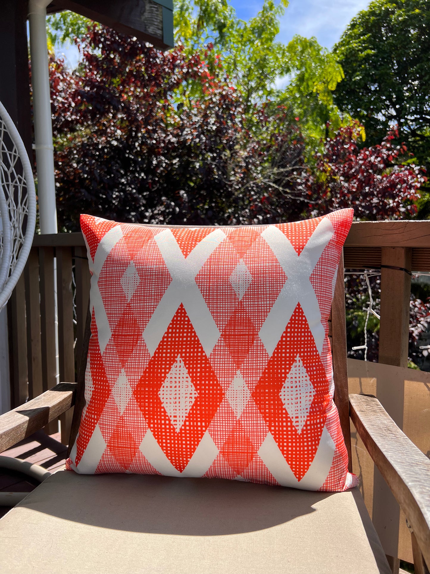 Orange Diamond - Outdoor Cushion Cover - 45cm x 45cm