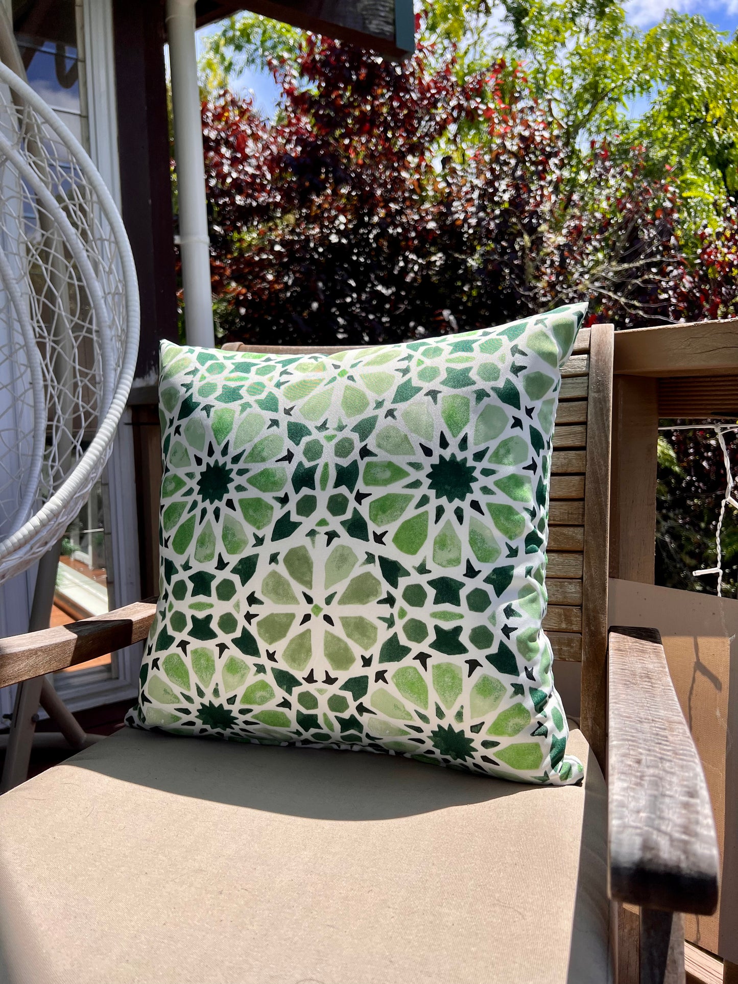 Green Mosaic - Outdoor Cushion Cover - 45cm x 45cm
