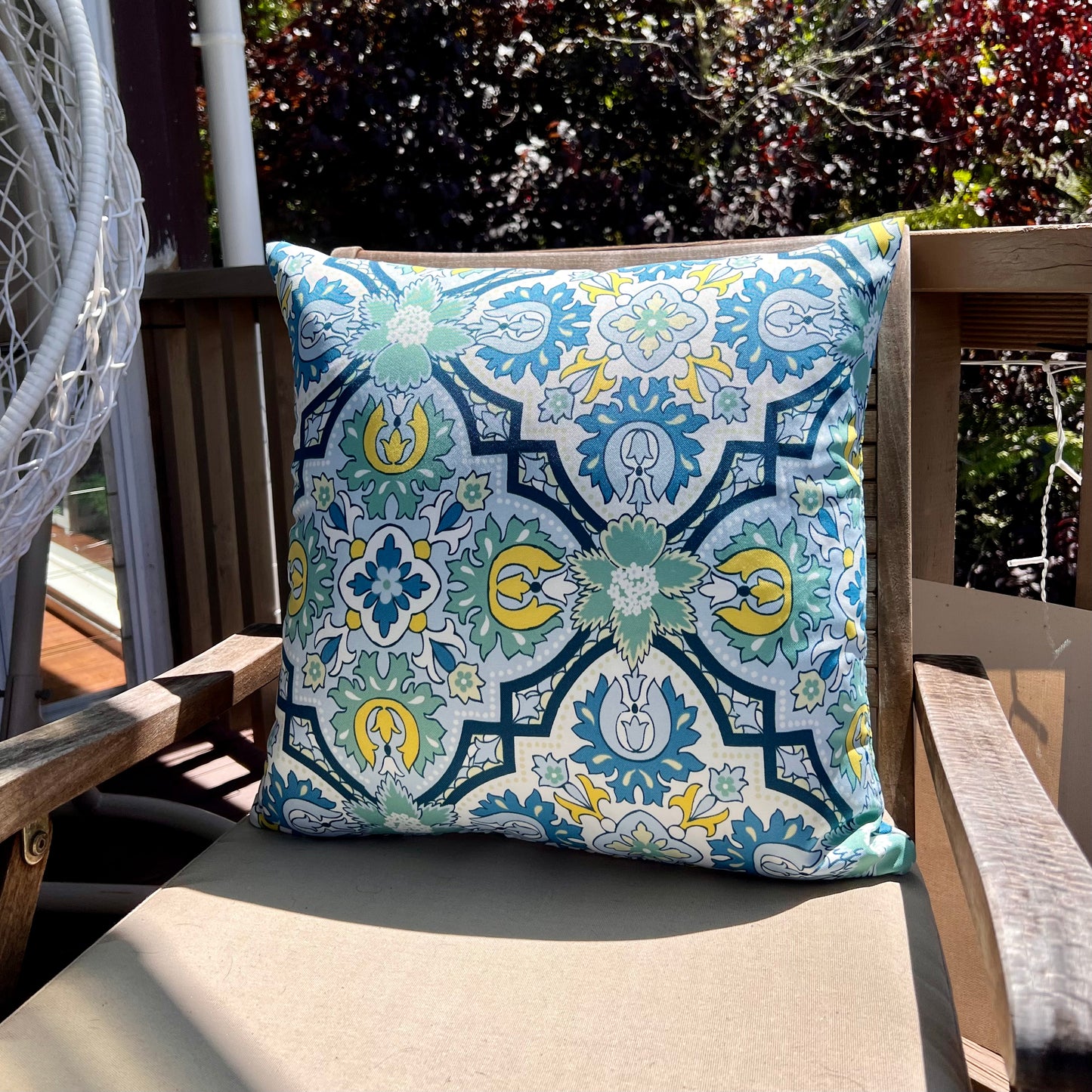 Blue/Yellow Mykonos - Outdoor Cushion Cover - 45cm x 45cm