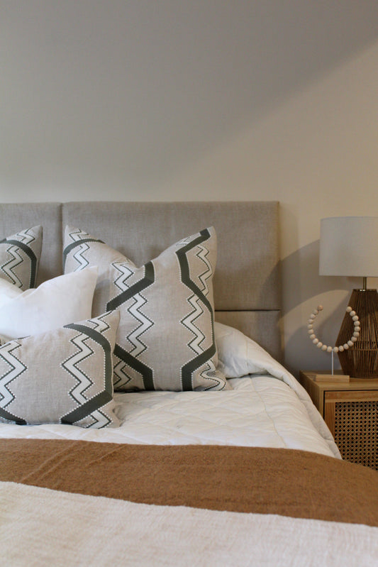 Juniper & Beige Geometric - Cushion Bed Set
