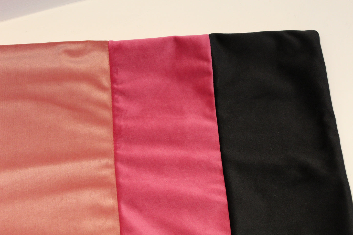 Set of 2 - Petal Pink, Bright Pink & Black Contrast - Cushion Covers - 50cm x 41cm