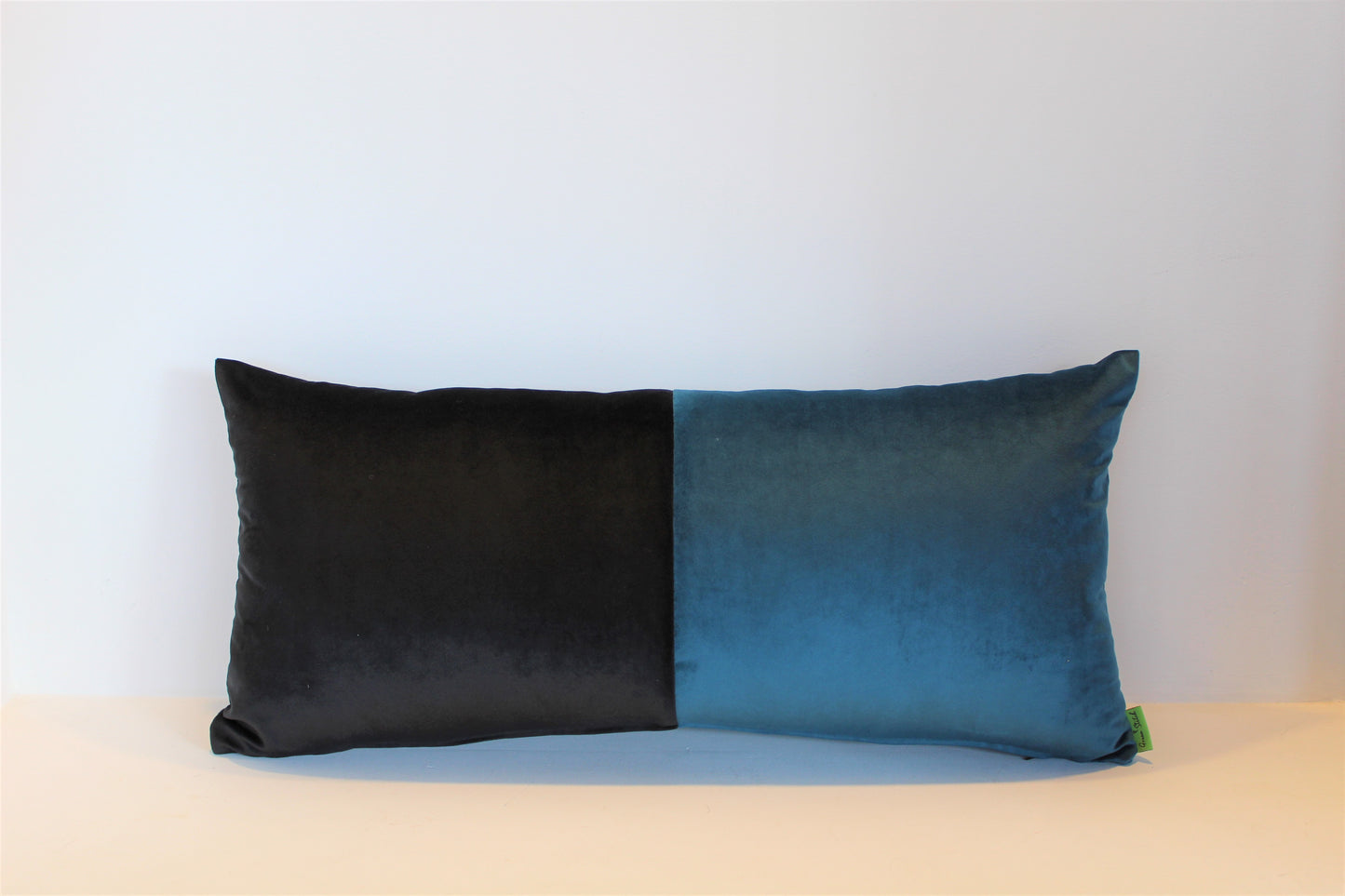 Set of 2 - Teal & Black Contrast - Cushion Covers - 63cm x 30cm