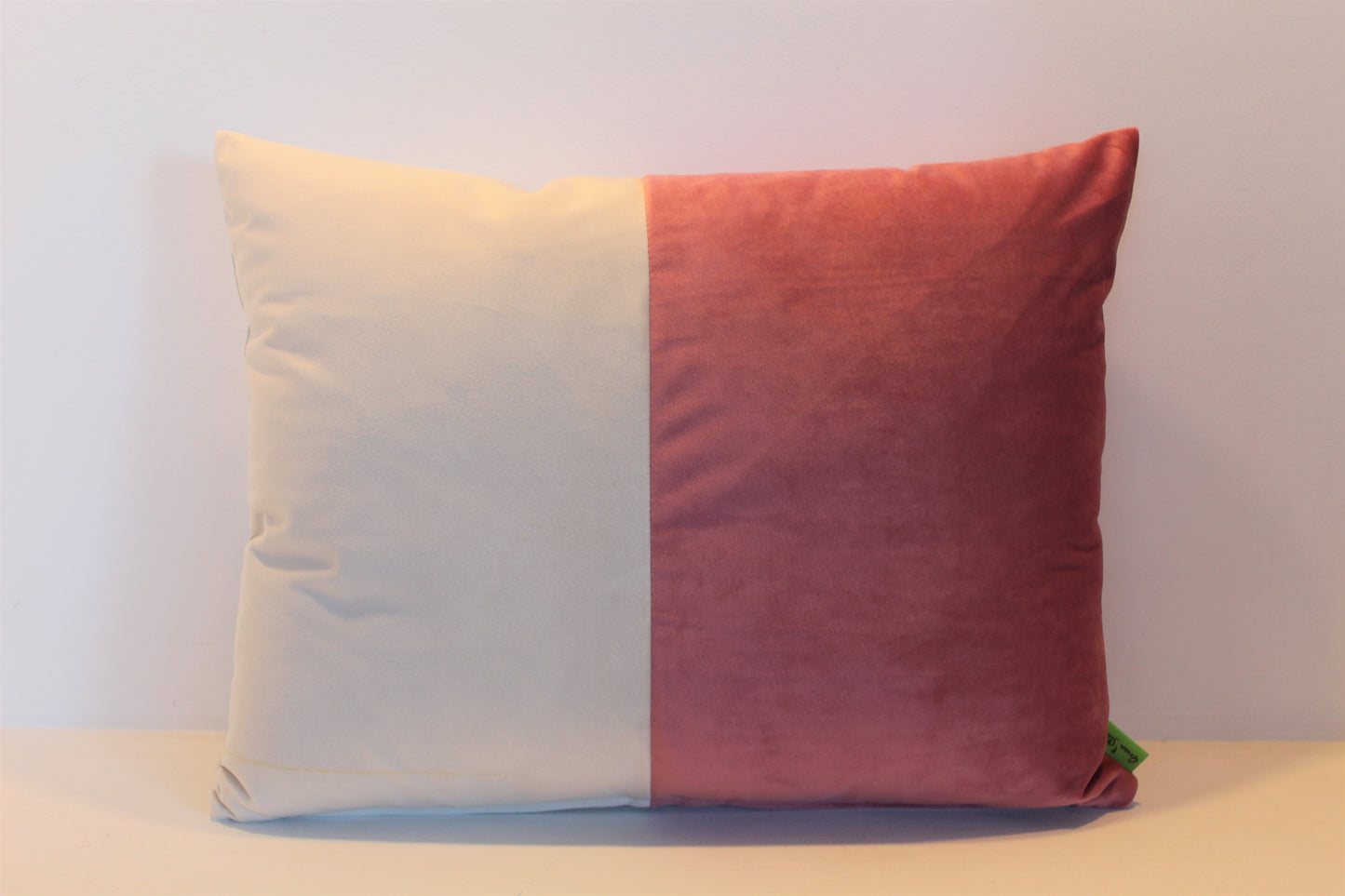 Set of 2 - Petal Pink & Creme Contrast - Cushion Covers - 46cm x 37cm