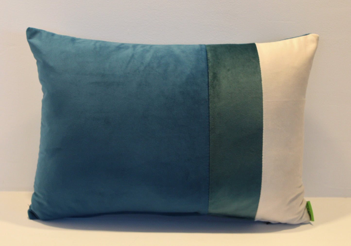 Set of 2 - Teal, Deep green & Creme Contrast - Cushion Covers - 42cm x 30cm