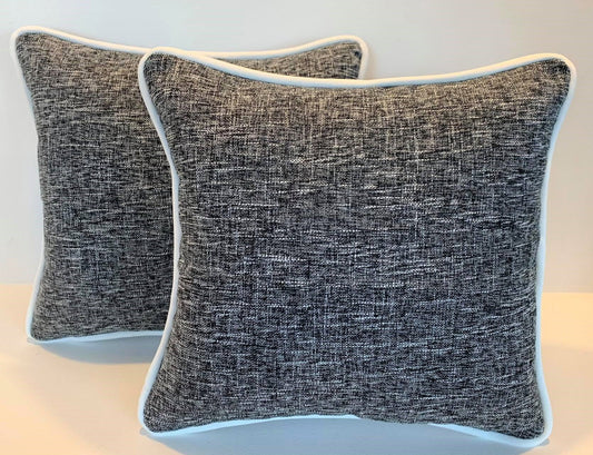 Set of 2 - Tierra black/white - Cushion Cover - 40cm x 37cm