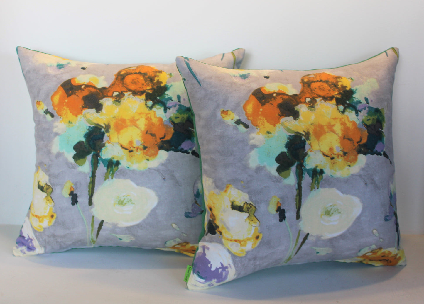 Grey & Yellow Abstract - Cushion Cover - 46cm x 46cm